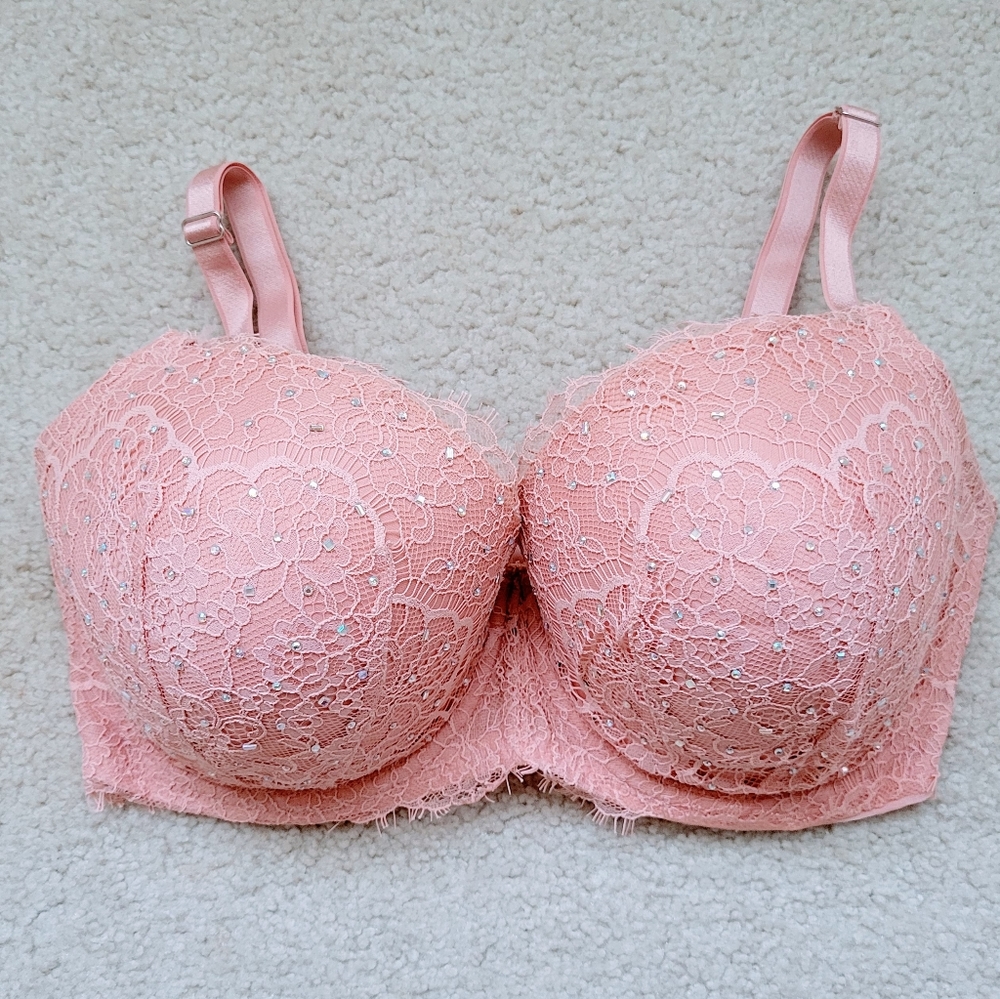 Victoria's Secret Lightly Lined Demi Bra with Rhinestones 34DDD